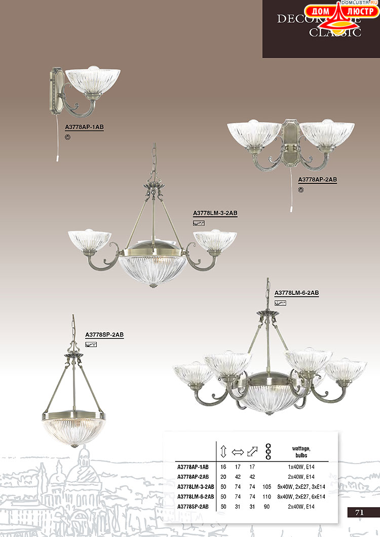 ����������� ������ � ����������� Arte Lamp, ���.: 071