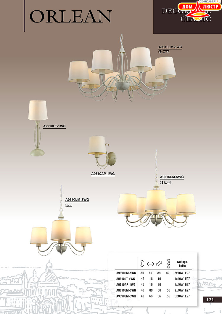 ����������� ������ � ����������� Arte Lamp, ���.: 121