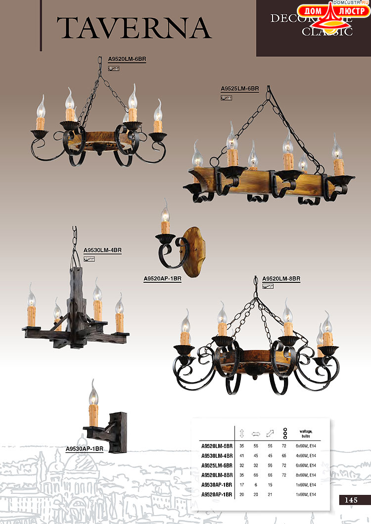 ����������� ������ � ����������� Arte Lamp, ���.: 145