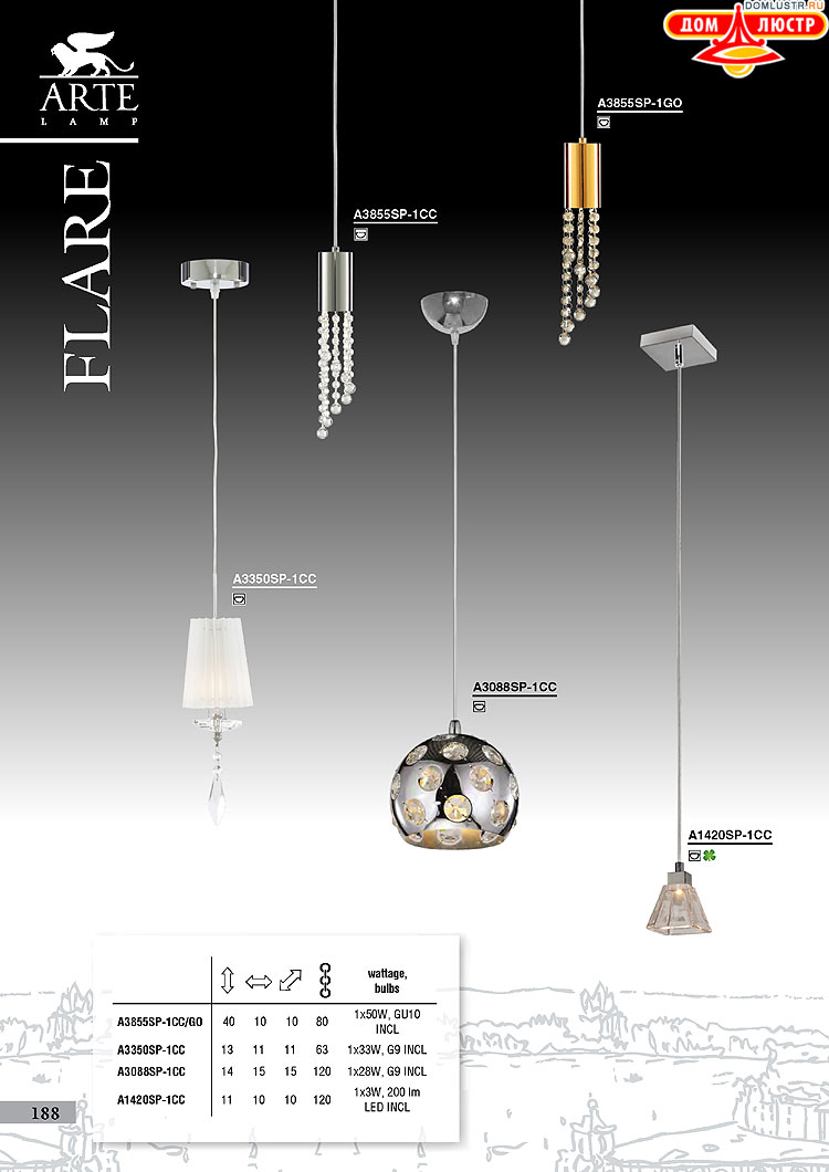 ����������� ������ � ����������� Arte Lamp, ���.: 188