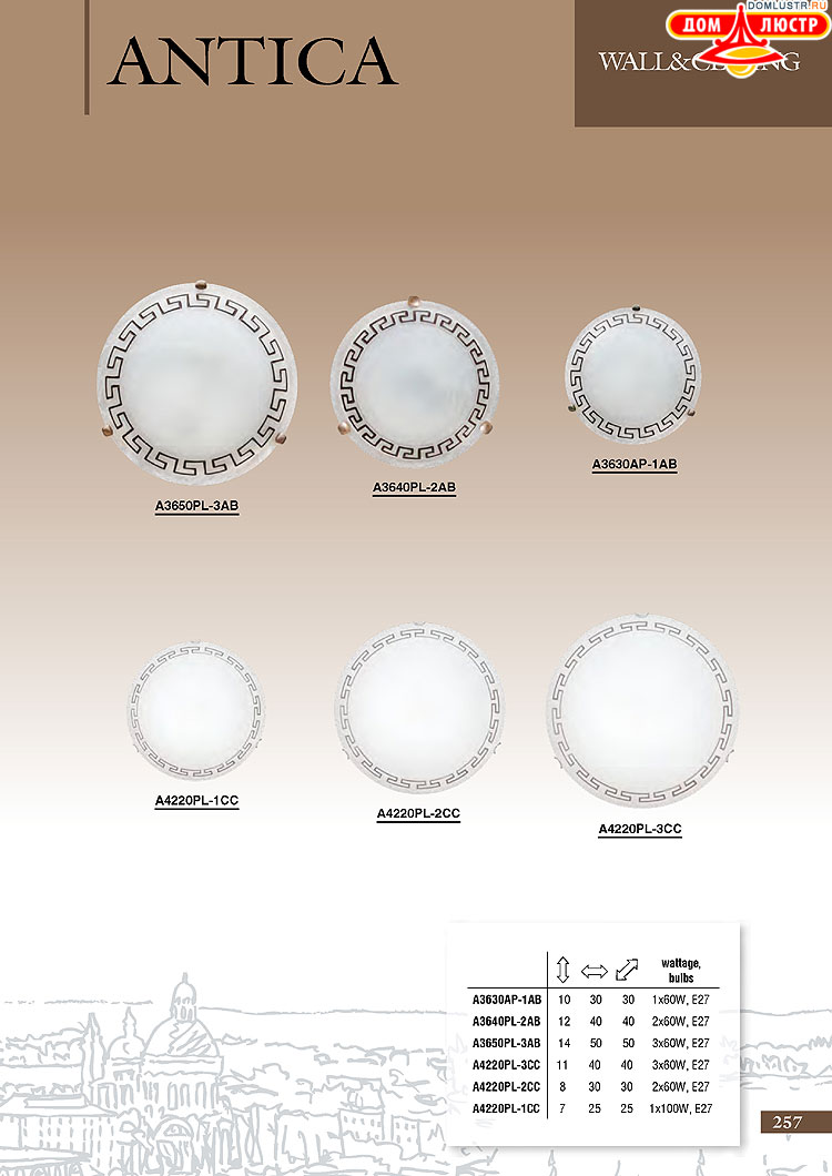 ����������� ������ � ����������� Arte Lamp, ���.: 257