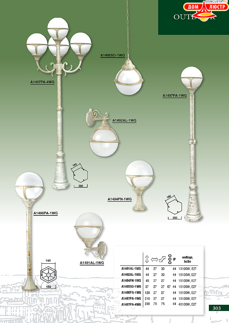 ����������� ������ � ����������� Arte Lamp, ���.: 303