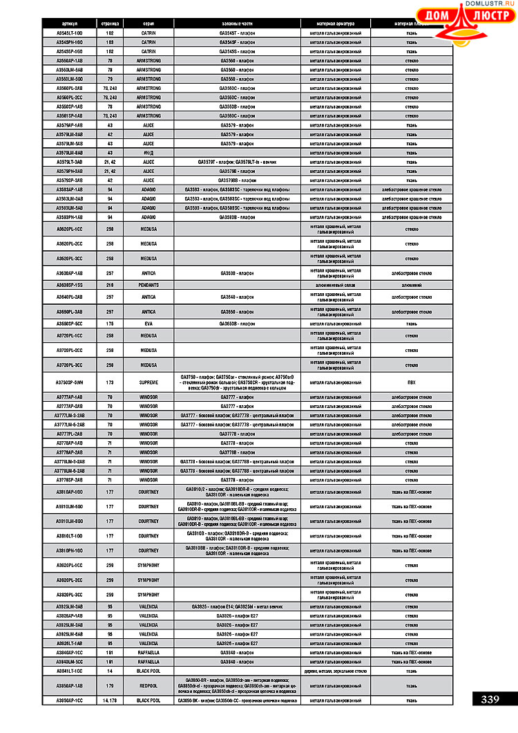 ����������� ������ � ����������� Arte Lamp, ���.: 339