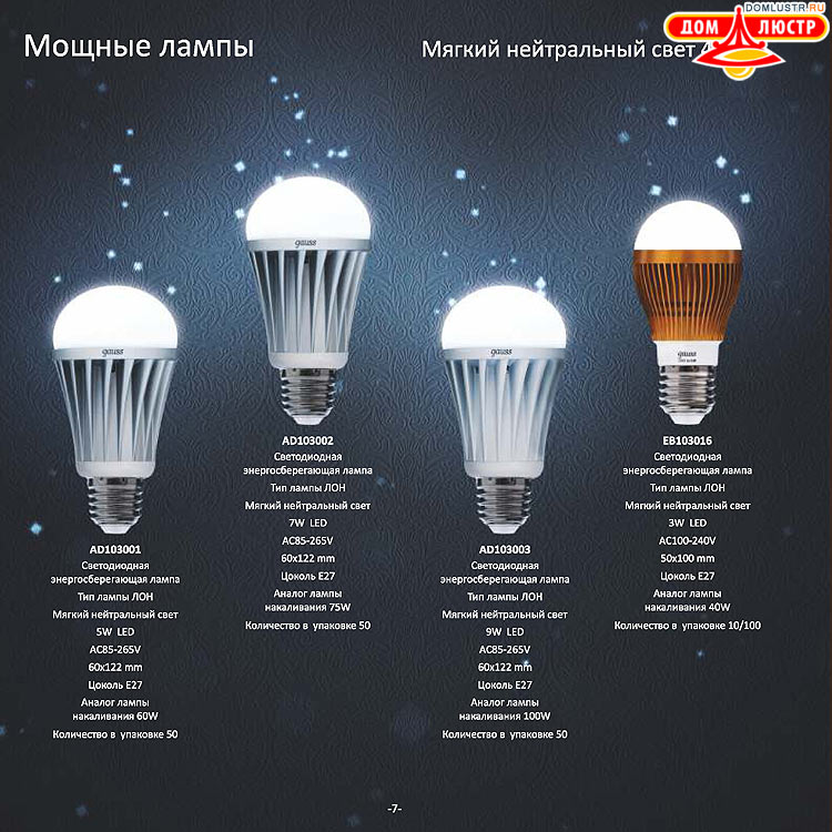 Gauss - ������������ LED �����, ����������������� �����; ���.: 07